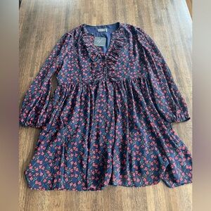 NWT Dress Forum Navy Dress Floral Pattern Flowy Romantic Comfy  - size S